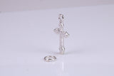 Cross Charm, Made from Solid Cast Silver, Complete with Attachment Link