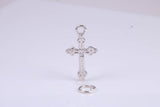 Cross Charm, Made from Solid Cast Silver, Complete with Attachment Link