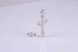 Cross Charm, Made from Solid Cast Silver, Complete with Attachment Link