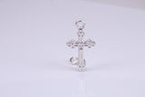 Cross Charm, Made from Solid Cast Silver, Complete with Attachment Link