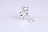 Bunny Rabbit Charm, Traditional Charm, Made from Solid 925 Grade Sterling Silver, Complete with Attachment Link