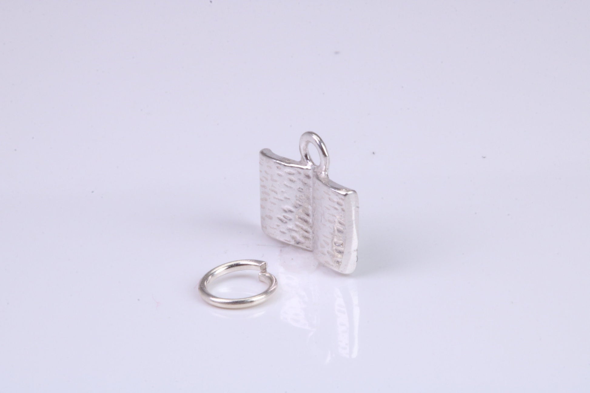 Book Charm, Traditional Charm, Made from Solid 925 Grade Sterling Silver, Complete with Attachment Link