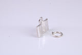 Book Charm, Traditional Charm, Made from Solid 925 Grade Sterling Silver, Complete with Attachment Link