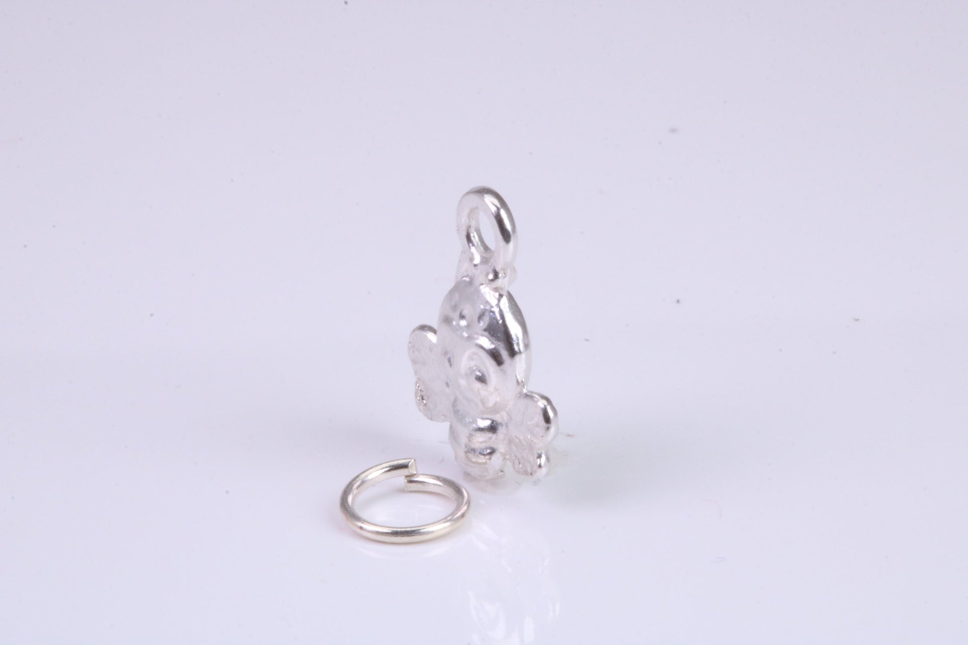 Bird Charm, Traditional Charm, Made from Solid 925 Grade Sterling Silver, Complete with Attachment Link