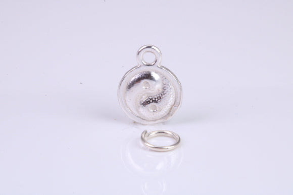 Ying and Yang Charm, Traditional Charm, Made from Solid 925 Grade Sterling Silver, Complete with Attachment Link