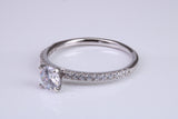 Silver C Z set Platinum and Diamond Look Ring, Perfect Promise Ring