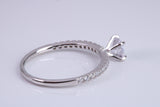 Silver C Z set Platinum and Diamond Look Ring, Perfect Promise Ring