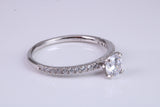 Silver C Z set Platinum and Diamond Look Ring, Perfect Promise Ring