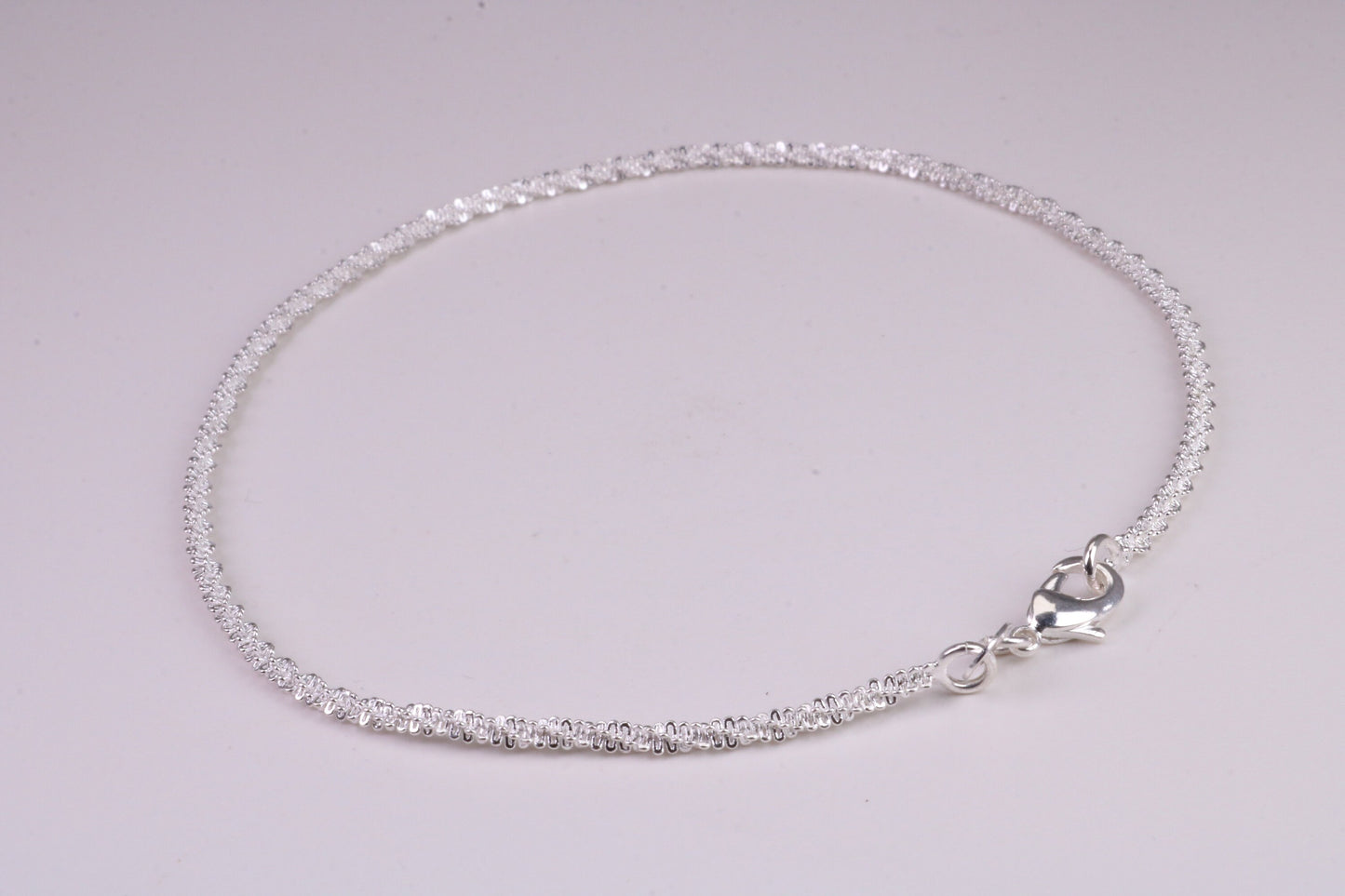 Fancy Link Sterling Silver Bracelet, 2.50 mm Wide and 9 Inches Long