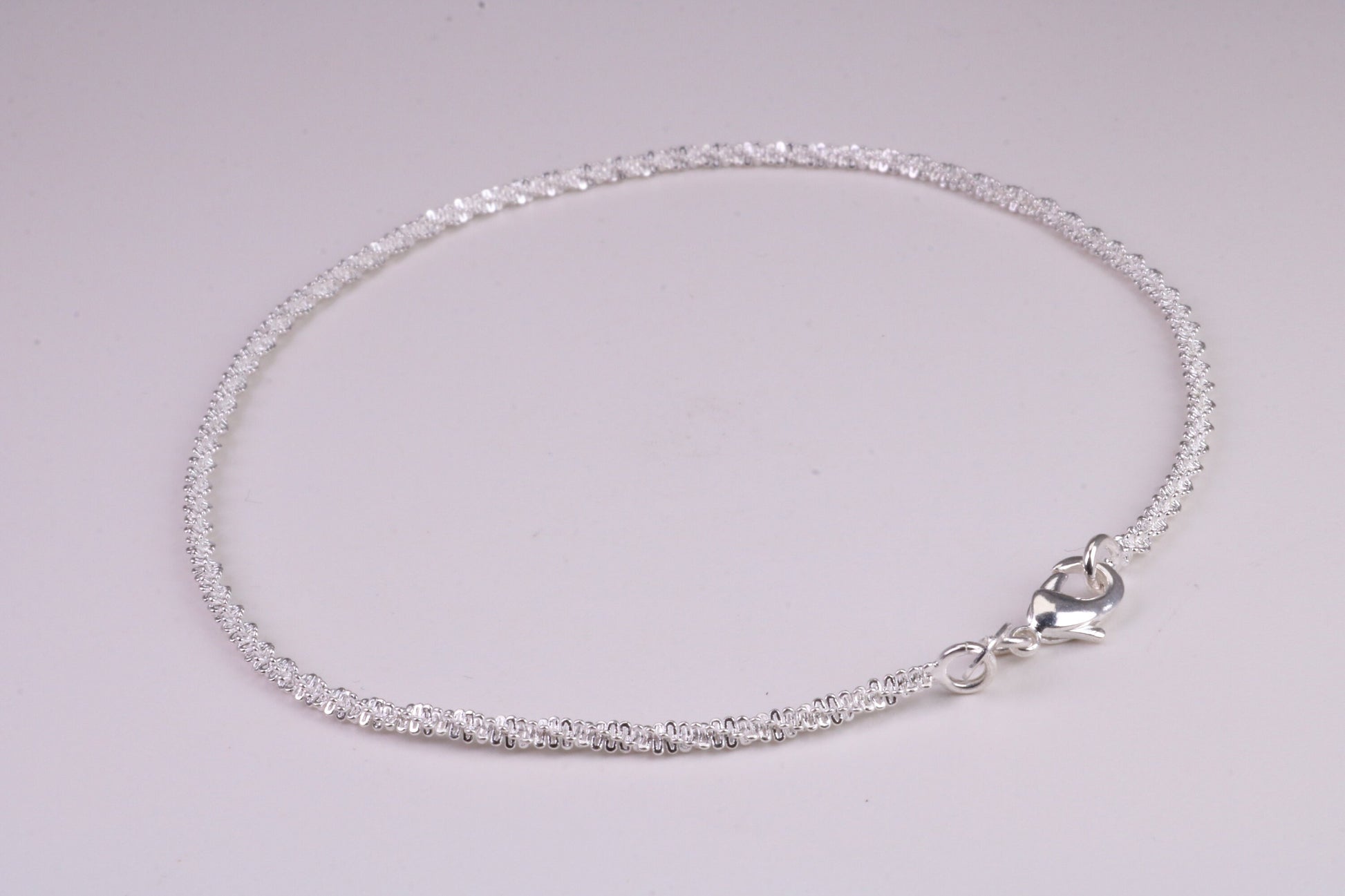 Fancy Link Sterling Silver Bracelet, 2.50 mm Wide and 9 Inches Long