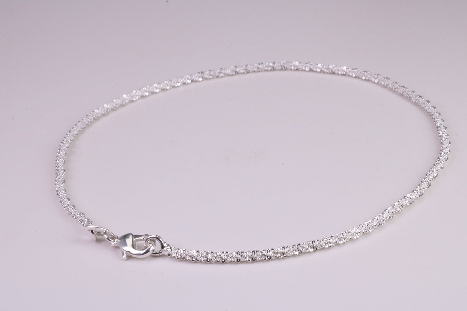 Fancy Link Sterling Silver Bracelet, 2.50 mm Wide and 9 Inches Long