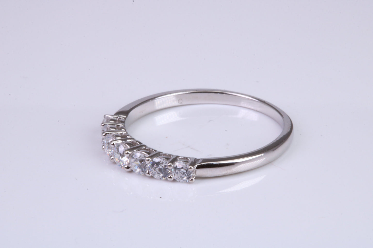 Silver C Z set Platinum and Diamond Look Eternity Ring