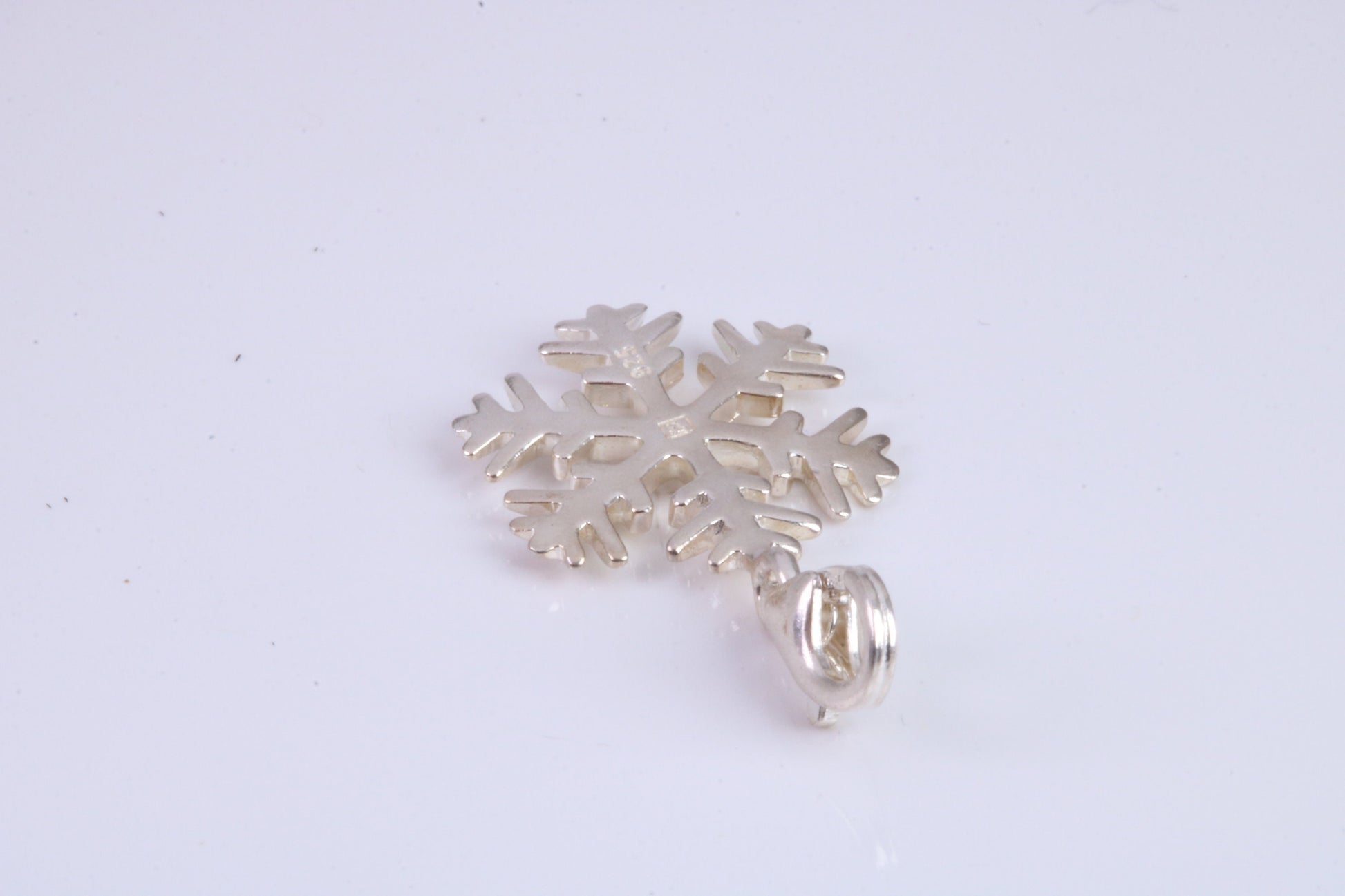 Snow Flake Charm, Traditional Charm, Made from Solid 925 Grade Sterling Silver, Complete with Attachment Link