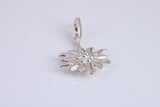 Sun Charm, Traditional Charm, Made from Solid 925 Grade Sterling Silver, Complete with Attachment Link