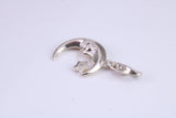 Moon and Star Charm, Traditional Charm, Made from Solid 925 Grade Sterling Silver, Complete with Attachment Link