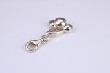Cherries Charm, Traditional Charm, Made from Solid 925 Grade Sterling Silver, Complete with Attachment Link
