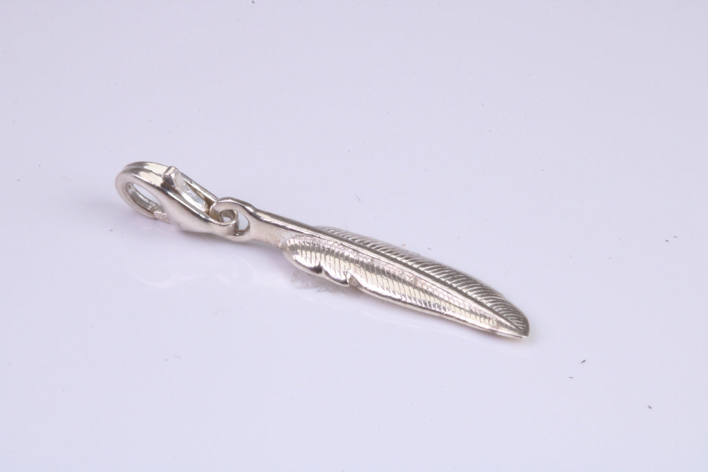 Feather Charm, Traditional Charm, Made from Solid 925 Grade Sterling Silver, Complete with Attachment Link