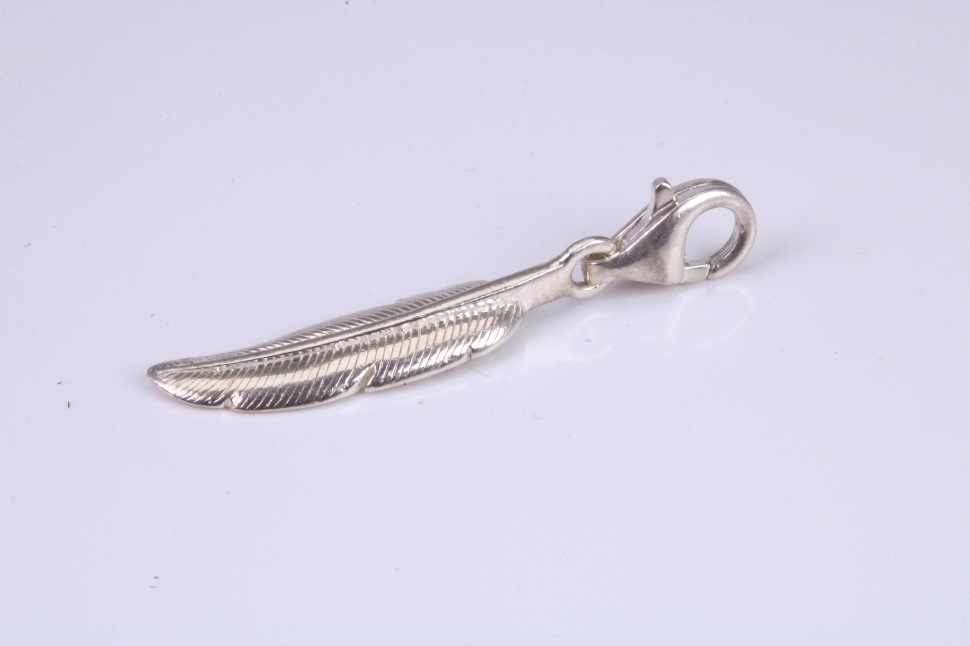 Feather Charm, Traditional Charm, Made from Solid 925 Grade Sterling Silver, Complete with Attachment Link