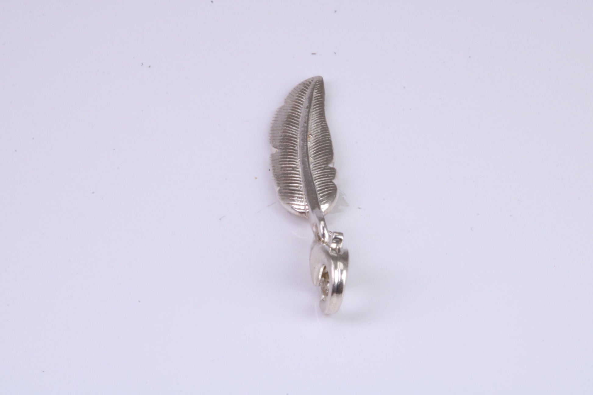 Feather Charm, Traditional Charm, Made from Solid 925 Grade Sterling Silver, Complete with Attachment Link