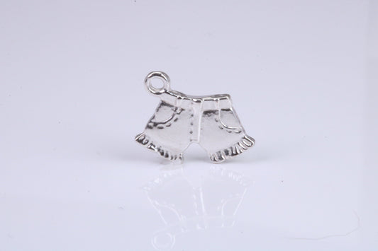 Shorts Charm, Traditional Charm, Made from Solid 925 Grade Sterling Silver, Complete with Attachment Link