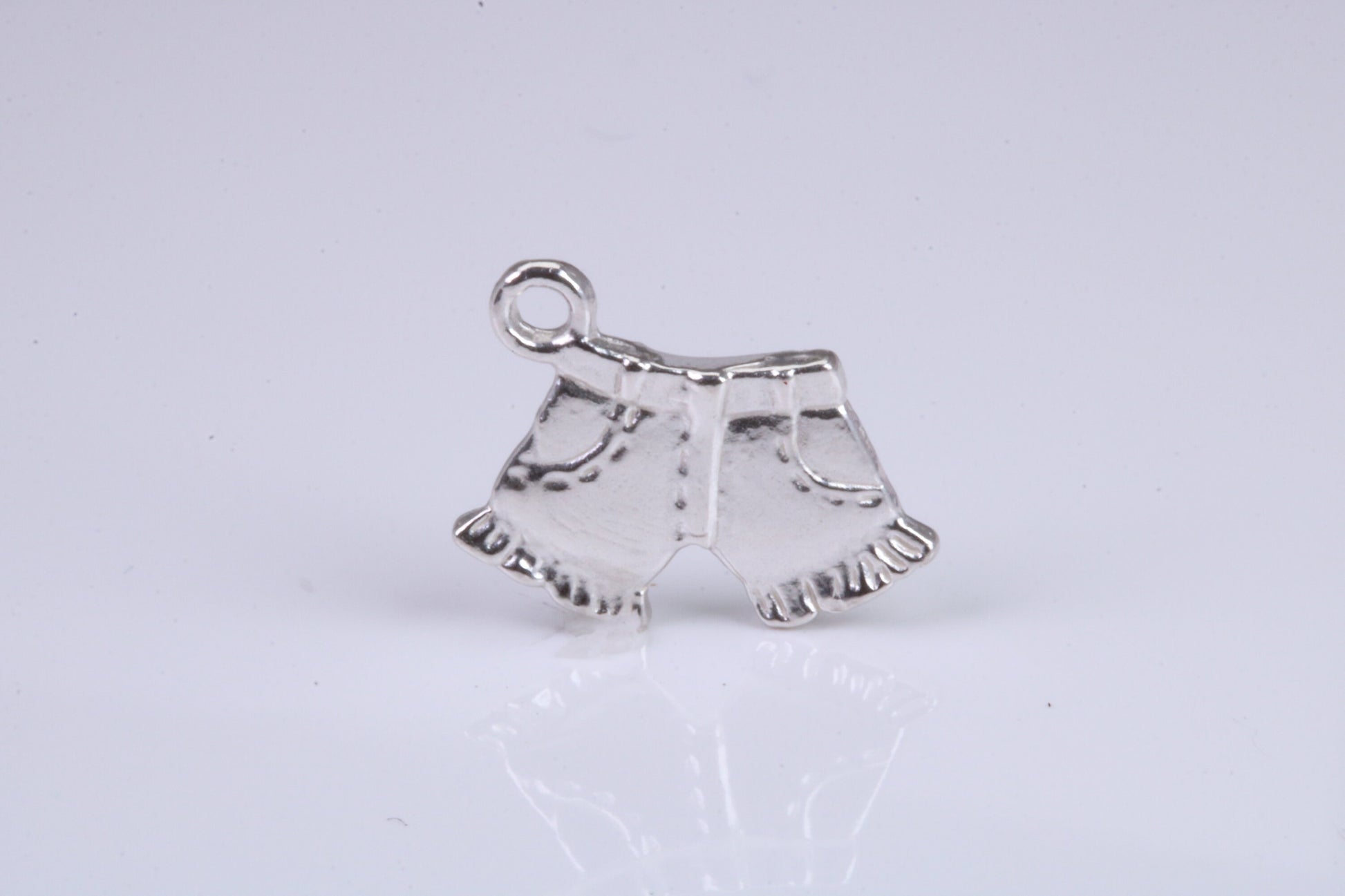 Shorts Charm, Traditional Charm, Made from Solid 925 Grade Sterling Silver, Complete with Attachment Link