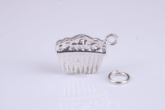 Hair Comb Charm, Traditional Charm, Made from Solid 925 Grade Sterling Silver, Complete with Attachment Link