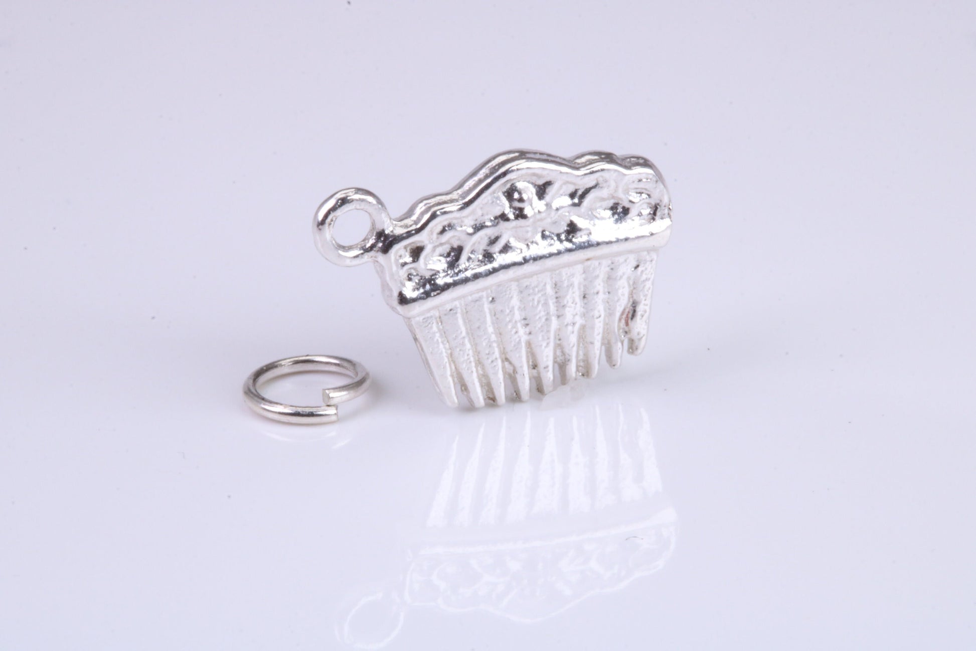 Hair Comb Charm, Traditional Charm, Made from Solid 925 Grade Sterling Silver, Complete with Attachment Link