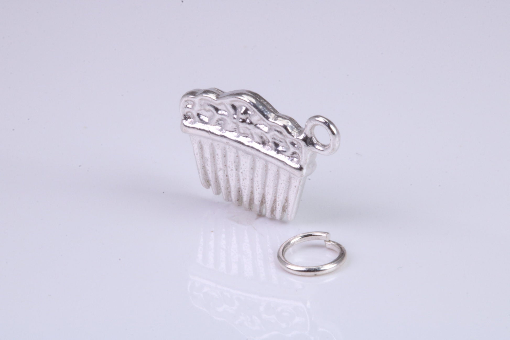 Hair Comb Charm, Traditional Charm, Made from Solid 925 Grade Sterling Silver, Complete with Attachment Link