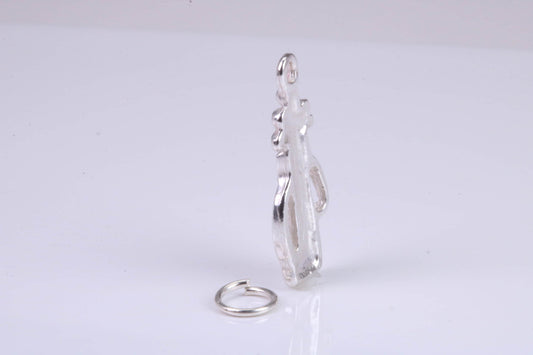 Golf Bag Charm, Traditional Charm, Made from Solid 925 Grade Sterling Silver, Complete with Attachment Link