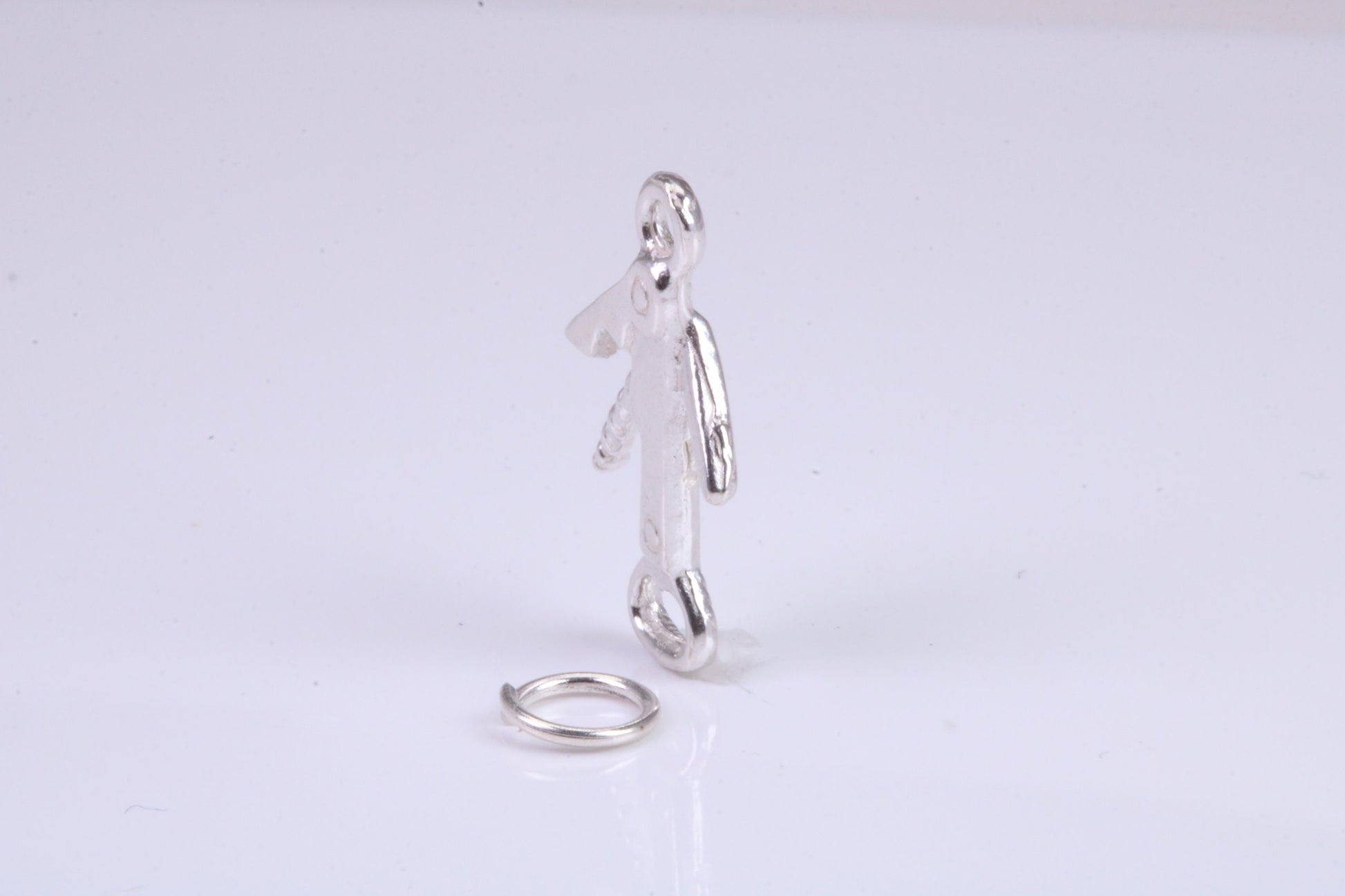 Wine Bottle Opener Charm, Traditional Charm, Made from Solid 925 Grade Sterling Silver, Complete with Attachment Link