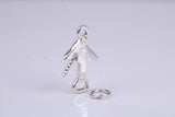 Wine Bottle Opener Charm, Traditional Charm, Made from Solid 925 Grade Sterling Silver, Complete with Attachment Link