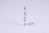 Wine Bottle Opener Charm, Traditional Charm, Made from Solid 925 Grade Sterling Silver, Complete with Attachment Link