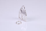 Log Cabin Charm, Traditional Charm, Made from Solid 925 Grade Sterling Silver, Complete with Attachment Link
