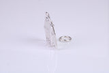 Log Cabin Charm, Traditional Charm, Made from Solid 925 Grade Sterling Silver, Complete with Attachment Link