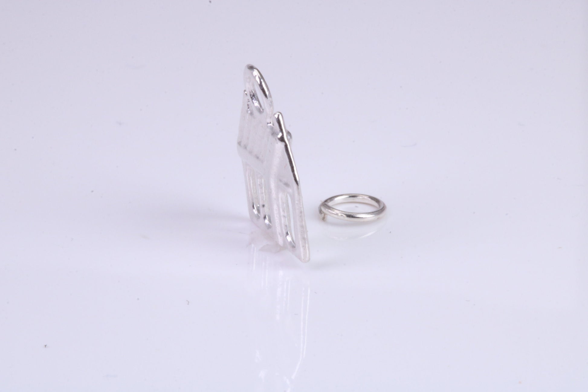 Log Cabin Charm, Traditional Charm, Made from Solid 925 Grade Sterling Silver, Complete with Attachment Link