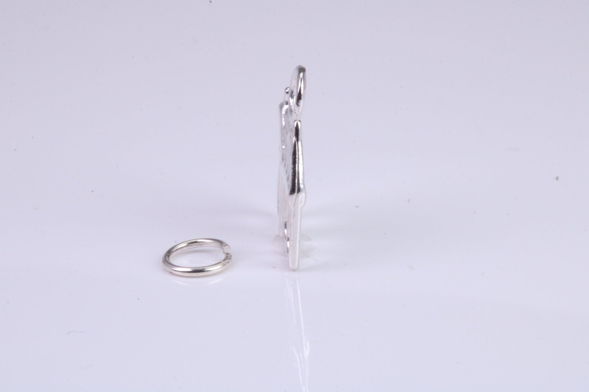 Log Cabin Charm, Traditional Charm, Made from Solid 925 Grade Sterling Silver, Complete with Attachment Link