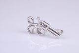 Pistol Charm, Traditional Charm, Made from Solid 925 Grade Sterling Silver, Complete with Attachment Link