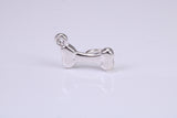Dog Bone Charm, Made from Solid Cast Silver, Complete with Attachment Link