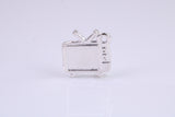 Vintage Television Charm, Traditional Charm, Made from Solid 925 Grade Sterling Silver, Complete with Attachment Link