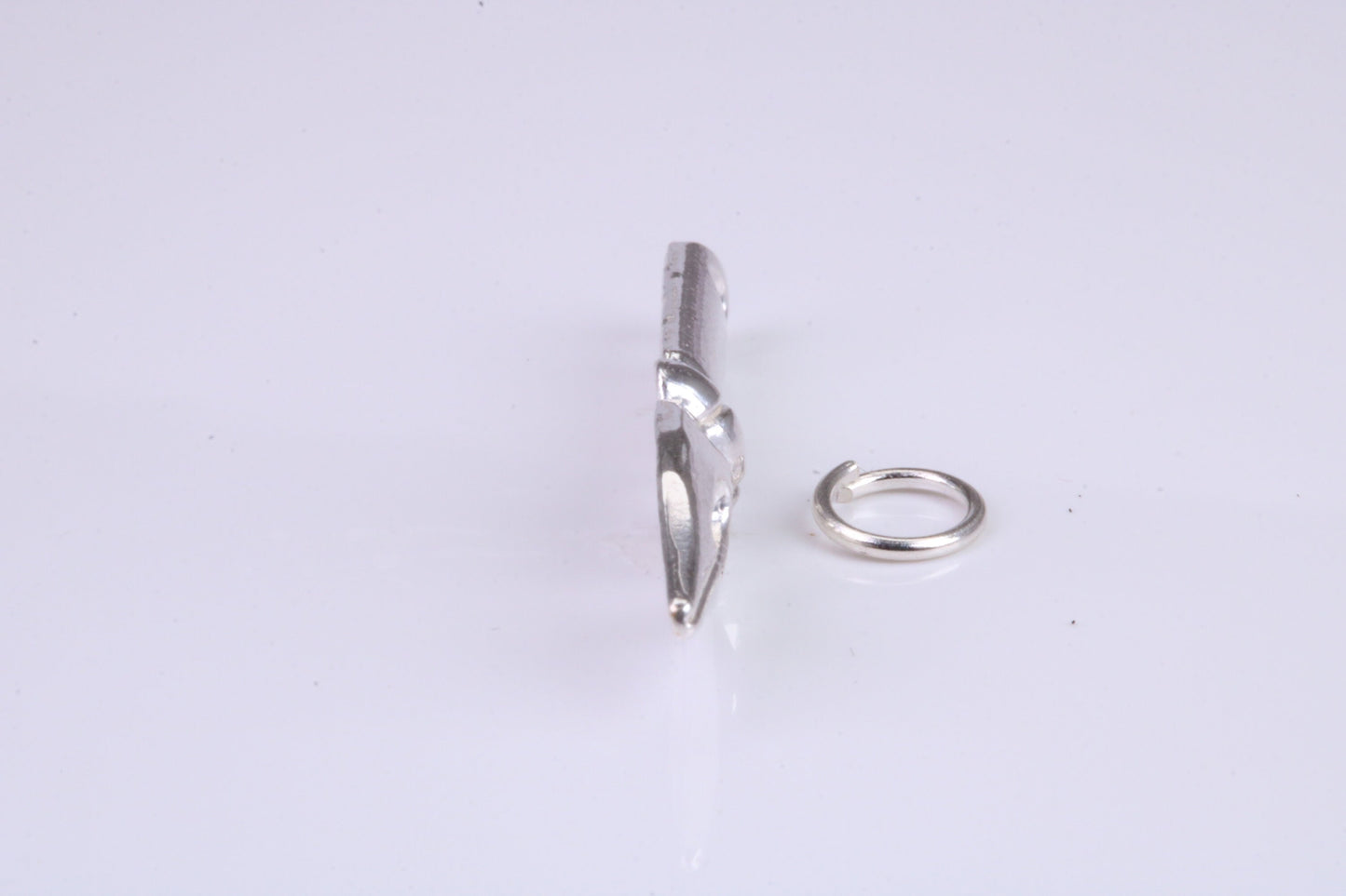 Fountain Pen Nib Charm, Traditional Charm, Made from Solid 925 Grade Sterling Silver, Complete with Attachment Link