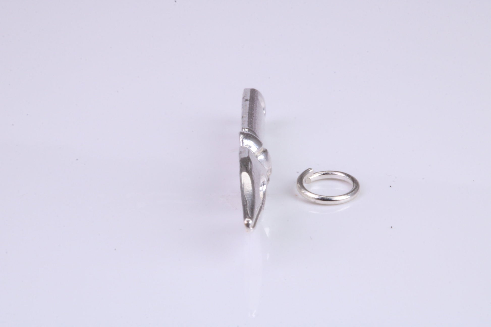 Fountain Pen Nib Charm, Traditional Charm, Made from Solid 925 Grade Sterling Silver, Complete with Attachment Link