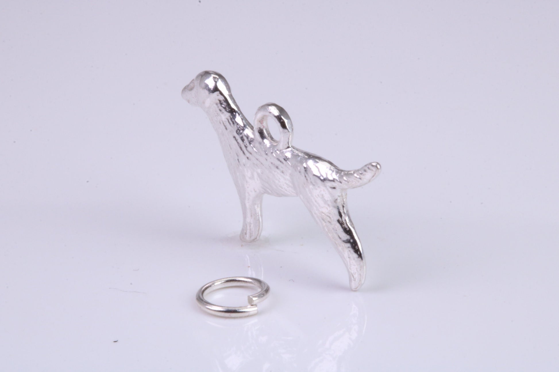 Pointer Dog Charm, Traditional Charm, Made from Solid 925 Grade Sterling Silver, Complete with Attachment Link
