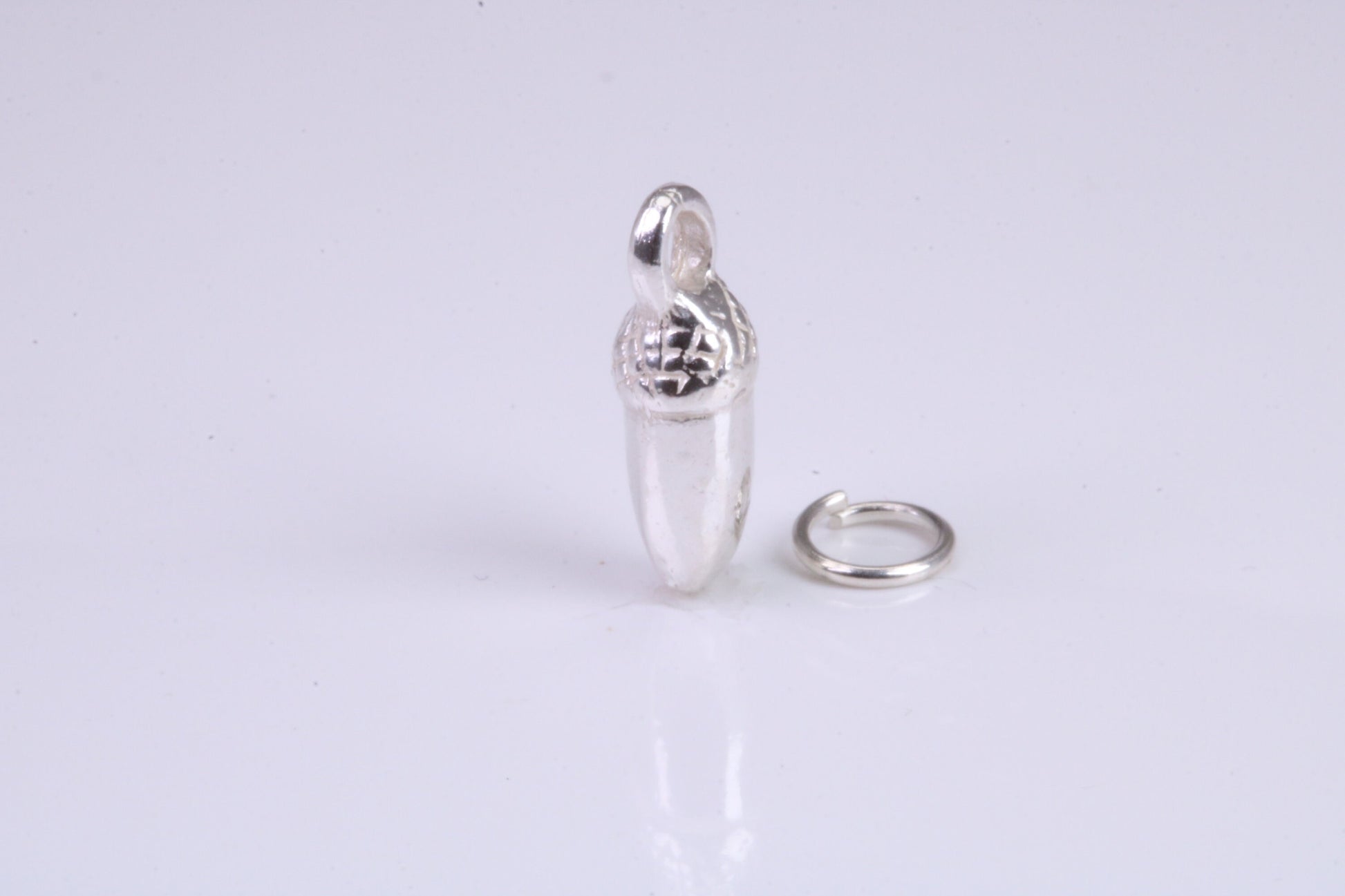 Acorn Charm, Traditional Charm, Made from Solid 925 Grade Sterling Silver, Complete with Attachment Link