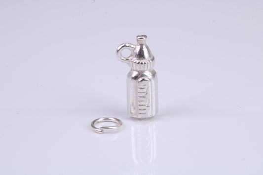 Baby Milk Bottle Charm, Traditional Charm, Made from Solid 925 Grade Sterling Silver, Complete with Attachment Link