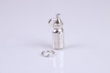 Baby Milk Bottle Charm, Made from Solid Cast Silver