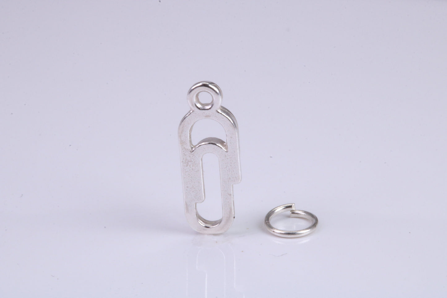 Paperclip Charm, Traditional Charm, Made from Solid 925 Grade Sterling Silver, Complete with Attachment Link
