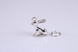 Bunny Rabbit Charm, Made from Solid Cast Silver