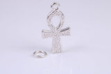 Ankh Cross Charm, Made from Solid Cast Silver