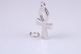Ankh Cross Charm, Made from Solid Cast Silver