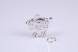 Sheep Charm, Traditional Charm, Made from Solid 925 Grade Sterling Silver, Complete with Attachment Link
